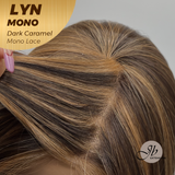 JBEXTENSION LYN DARK MONO Partial Monofilament Wig 17 Inches Dark Caramel Partial Mono Lace Glueless Wig LYN MONO DARK CARAMEL【BENDY EAR TABS】