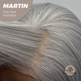 JBEXTENSION 12 Inches Bob Cut Grey 13X3 Lace Pre-Cut Free Part Frontlace Wig MARTIN