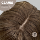 JBEXTENSION 22 Inches Scalpiana Hazelnut 3.5X4 Hard Silky Top Natural Scalp Effect Women Wig With Bangs CLAIRE SILKY TOP HAZELNUT