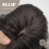 HOT OF SEASON - JBEXTENSION 26 Inches Scalpiana Tea Black Darkest Brown Wolf Cut 3.5X4 Hard Silky Top Natural Scalp Effect Wig With Bangs ELLIE SILK TOP