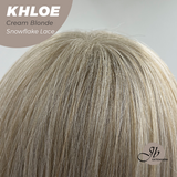 HOT OF SEASON - 12 Inches Bob Cut Cream Blonde Pre-Cut Snowflake Lace Frontlace Glueless Wig KHLOE CREAM BLONDE【PERMATEASE】【BENDY EAR TABS】