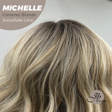 JBEXTENSION 10 Inches Caramel Blonde Pre-Cut Side Part Snowflake Lace Frontlace Glueless Wig MICHELLE CARAMEL BLONDE【BENDY EAR TABS】