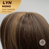 JBEXTENSION LYN DARK MONO Partial Monofilament Wig 17 Inches Dark Caramel Partial Mono Lace Glueless Wig LYN MONO DARK CARAMEL【BENDY EAR TABS】