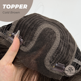 JBEXTENSION 28 Inches T Part Pre-Cut Frontlace Topper Clip in Synthetic Fiber Long Straight Topper Hair Piece Hair with Bangs for Women Clip in Top Crown Hair Clip on Toupee Hairpiece for Slight Hair Loss/Thinning Hair