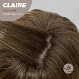 JBEXTENSION 22 Inches Scalpiana Hazelnut 3.5X4 Hard Silky Top Natural Scalp Effect Women Wig With Bangs CLAIRE SILKY TOP HAZELNUT