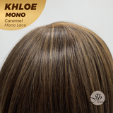 JBEXTENSION KHLOE MONO CARAMEL Monofilament Handmade Wig 6X5 Full Monofilament Hand Tied Top Wig 12 Inches Bob Cut Caramel Mono Lace Handmade Futura Fiber Wig With Anti-slip Silicone Strips Glueless Wig KHLOE MONO CARAMEL【BENDY EAR TABS】