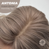 JBEXTENSION 28 Inches Scalpiana Long Curly Pinkish Blonde 3.5X4 Hard Silky Top Natural Scalp Effect Wig ANTONIA PINKISH BLONDE