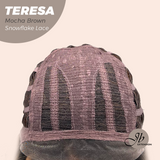 JBEXTENSION 18 Inches Mocha Brown Pre-Cut Snowflake Lace Frontlace Glueless Wig TERESA MOCHA BROWN【PERMATEASE】【BENDY EAR TABS】