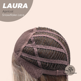 JBEXTENSION 14 Inches Apricot Pre-Cut Side Part Snowflake Lace Frontlace Glueless Wig LAURA SNOWFLAKE APRICOT【BENDY EAR TABS】