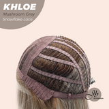 JBEXTENSION 12 Inches Bob Cut Mushroom Grey Pre-Cut Snowflake Lace Frontlace Glueless Wig KHLOE MUSHROOM GREY【PERMATEASE】【BENDY EAR TABS】