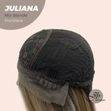 JBEXTENSION 26 Inches Wolf Cut Brown With Blonde Highlight Frontlace Glueless Wig JULIANA MIX BLONDE