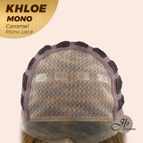 JBEXTENSION KHLOE MONO CARAMEL Monofilament Handmade Wig 6X5 Full Monofilament Hand Tied Top Wig 12 Inches Bob Cut Caramel Mono Lace Handmade Futura Fiber Wig With Anti-slip Silicone Strips Glueless Wig KHLOE MONO CARAMEL【BENDY EAR TABS】