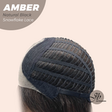 JBEXTENSION 21 Inches Straight Natural Black Pre-Cut T Part Snowflake Lace Frontlace Glueless Wig AMBER NATURAL BLACK【BENDY EAR TABS】