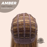 JBEXTENSION 21 Inches Straight Light Copper Pre-Cut T Part Snowflake Lace Frontlace Glueless Wig AMBER LIGHT COPPER【BENDY EAR TABS】