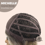 JBEXTENSION 10 Inches Caramel Blonde Pre-Cut Side Part Snowflake Lace Frontlace Glueless Wig MICHELLE CARAMEL BLONDE【BENDY EAR TABS】