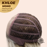 JBEXTENSION KHLOE MONO Monofilament Handmade Wig 6X5 Full Monofilament Hand Tied Top Wig 12 Inches Bob Cut Platinum Blonde Mono Lace Handmade Futura Fiber Wig With Anti-slip Silicone Strips Glueless Wig KHLOE MONO PLATINUM BLONDE【BENDY EAR TABS】