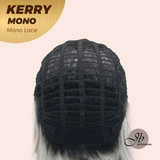 JBEXTENSION KERRY MONO Monofilament Handmade Wig 6X5 Full Monofilament Hand Tied Top Wig 18 Inches Grey with Dark Root Mono Lace Wig With Anti-slip Silicone Strips Glueless Wig KERRY MONO【BENDY EAR TABS】