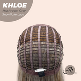 JBEXTENSION 12 Inches Bob Cut Mushroom Grey Pre-Cut Snowflake Lace Frontlace Glueless Wig KHLOE MUSHROOM GREY【PERMATEASE】【BENDY EAR TABS】