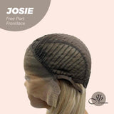 JBEXTENSION Peluca con malla frontal rubia con onda de raíz oscura de 26 pulgadas. Peluca frontal de encaje transparente prearrancada 6*14 HD JOSIE