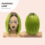 JBEXTENSION 12 Inches Bob Cut Frontlace Real Huaman Hair Crazy Color Wig PANDORA-LIME