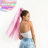 JBEXTENSION 27 Inches Glitter Sparkling Ponytail Synthetic Straight Hairpiece Pony Hair Extensions - SHAYLA
