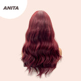 JBEXTENSION 22 Inches Red Body Wave Wig With Bangs ANITA