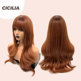 Rachel's Pick- 26 Inches Curly Copper Fashion Wig With Bangs CICILIA