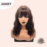 JBEXTENSION 14 Inches Short Body Wave Natural Brown Wig JANET