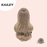 JBEXTENSION 25 Inches Curly Cold Blonde Wig With Bangs KAILEY