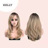 JBEXTENSION 22 Inches Mix Blonde Medium Length Hair Wig KELLY