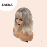 JBEXTENSION 14 Inches Short Hair Mix Blonde Balayage Body Wave Wig SASHA
