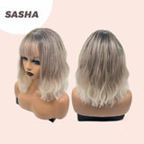 JBEXTENSION 14 Inches Short Hair Mix Blonde Balayage Body Wave Wig SASHA