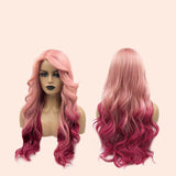 HOT OF SEASON - 25 Inches Body Wave Mix Pink Fushia Color Fashion Side Part Pre-Cut Frontlace Wig CANDY