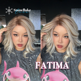 JBEXTENSION 12 Inches Blonde Curly Pre-Cut Side Part Snowflake Lace Frontlace Glueless Wig FATIMA SNOWFLAKE【BENDY EAR TABS】- M/L