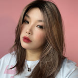 JBEXTENSION 18 Inches Ash Brown Women Fashion Full Machine Wig MADDY【PLUS PERMATEASE】【BENDY EAR TABS】