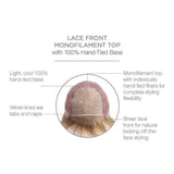 JBEXTENSION AK MONO Monofilament Handmade Wig 6X5 Full Monofilament Hand Tied Top Wig 13 Inches Blonde Mono Lace Wig With Anti-slip Silicone Strips Glueless Wig AK MONO【BENDY EAR TABS】