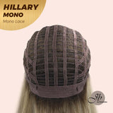 Nichole's Selection - HILLARY MONO Monofilament Handmade Wig 6X5 Full Monofilament Hand Tied Top Wig 16 Inches Blonde With Dark Root Straight Mono Lace Wig With Anti-slip Silicone Strips Glueless Wig Hillary Mono【BENDY EAR TABS】