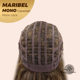JBEXTENSION MARIBEL MONO Monofilament Handmade Wig 6X5 Full Monofilament Hand Tied Top Wig 16 Inches Caramel Wave Mono Lace Wig With Anti-slip Silicone Strips Glueless Wig MARIBEL MONO CARAMEL【BENDY EAR TABS】