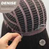 JBEXTENSION 24 Inches Natural Black Wave Pre-Cut Snowflake Lace Frontlace Glueless Wig DENISE NATURAL BLACK【PERMATEASE】【BENDY EAR TABS】
