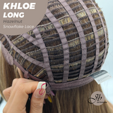 JBEXTENSION 18 Inches Hazelnut Blonde Highlight Pre-Cut Snowflake Lace Frontlace Glueless Wig KHLOE LONG HAZELNUT【PERMATEASE】【BENDY EAR TABS】