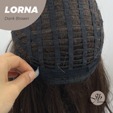 JBEXTENSION 18 Inches Dark Brown Curly Women Fashion Full Machine Wig With Bangs LORNA DARK BROWN【PLUS PERMATEASE】【BENDY EAR TABS】