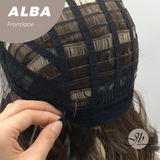 HOT OF SEASON - 12 Inches Wave Dark Brown with Blonde Highlight with Dark Root Pre-Cut Frontlace Glueless Wig ALBA