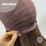 Nichole's Selection - 18 Inches Brown With Highlight Pre-Cut Frontlace Glueless Side Part Wig MELINDA