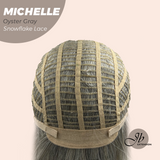 JBEXTENSION 10 Inches Oyster Gray Pre-Cut Side Part Snowflake Lace Frontlace Glueless Wig MICHELLE OYSTER GRAY【BENDY EAR TABS】