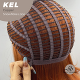 JBEXTENSION 22 Inches Copper Pre-Cut Snowflake Lace Frontlace Glueless Wig KEL COPPER【PERMATEASE】【BENDY EAR TABS】