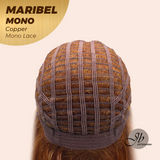 JBEXTENSION MARIBEL MONO COPPER Monofilament Handmade Wig 6X5 Full Monofilament Hand Tied Top Wig 16 Inches Copper Wave Mono Lace Wig With Anti-slip Silicone Strips Glueless Wig MARIBEL MONO COPPER【BENDY EAR TABS】