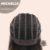 JBEXTENSION 10 Inches Mocha Brown Pre-Cut Side Part Snowflake Lace Frontlace Glueless Wig MICHELLE MOCHA BROWN【BENDY EAR TABS】