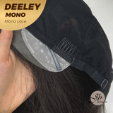 JBEXTENSION DEELEY MONO Full Monofilament Handmade Full Lace Full Hand Tied Wig 20 Inches Black Mono Lace Handmade Futura Fiber Wig Glueless Wig DEELEY MONO【BENDY EAR TABS】