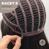 JBEXTENSION 20 Inches Dark Brown Pre-Cut Snowflake Lace Frontlace Glueless Wig KACEY S DARK BROWN【PERMATEASE】【BENDY EAR TABS】