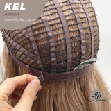 JBEXTENSION 22 Inches Apricot Pre-Cut Snowflake Lace Frontlace Glueless Wig KEL APRICOT【PERMATEASE】【BENDY EAR TABS】- M/L